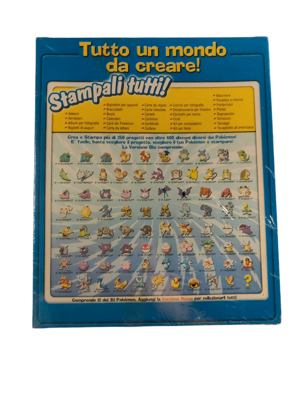 Pokemon stampali tutti versione blu sigillata